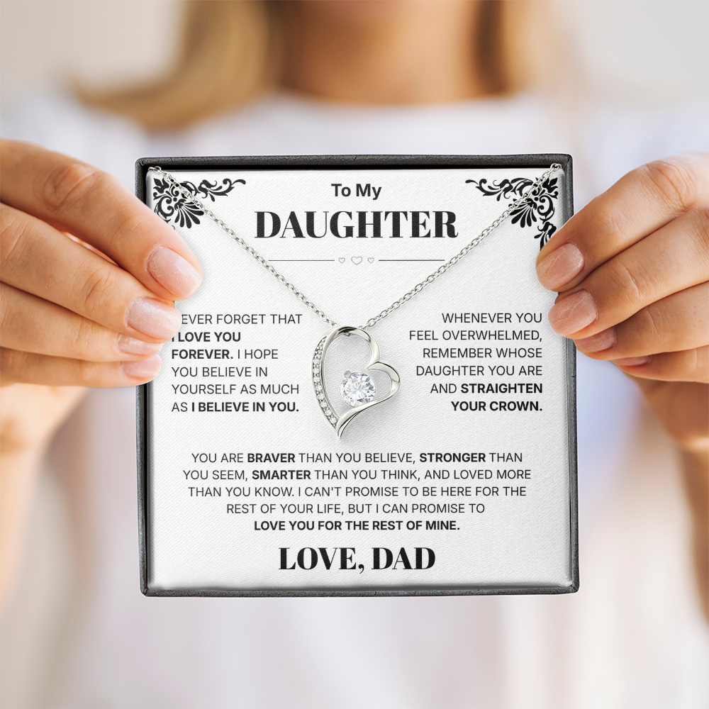 To My Daughter I Love You Forever - Necklace For Daughter From Dad