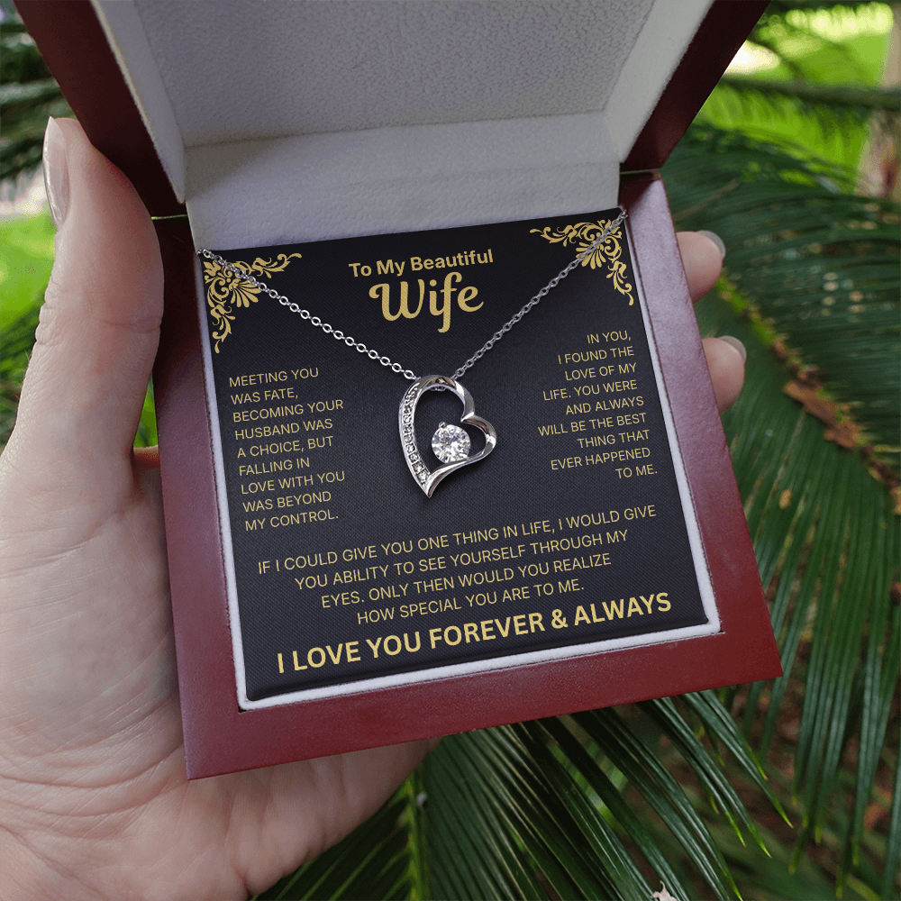 To My Beautiful Wife - Heart Necklace