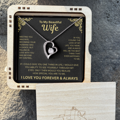To My Beautiful Wife - Heart Necklace