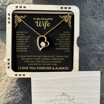 To My Beautiful Wife - Heart Necklace