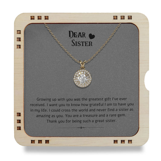 Dear Sister - Thank you for being such a great sister, 925 Sterling Silver Necklace