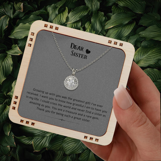 Dear Sister - Thank you for being such a great sister, 925 Sterling Silver Necklace