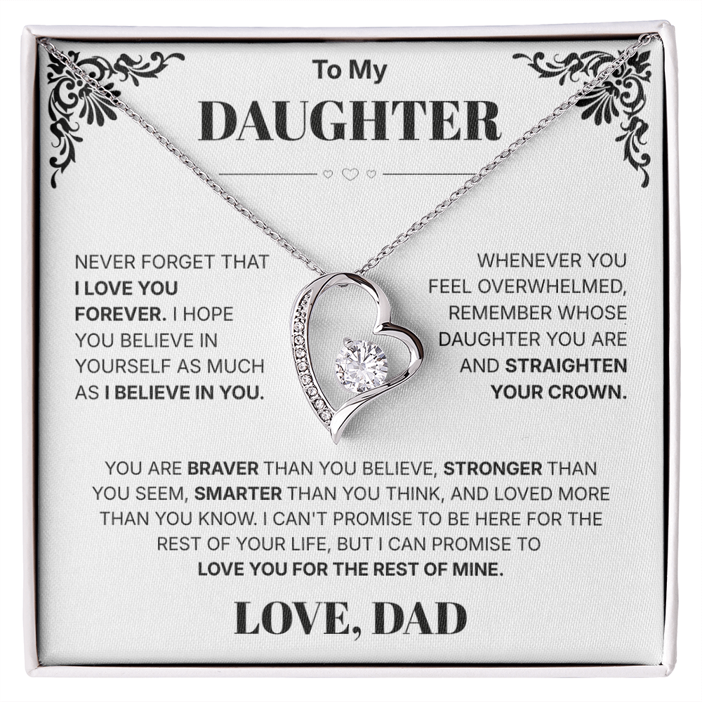 To My Daughter I Love You Forever - Necklace For Daughter From Dad
