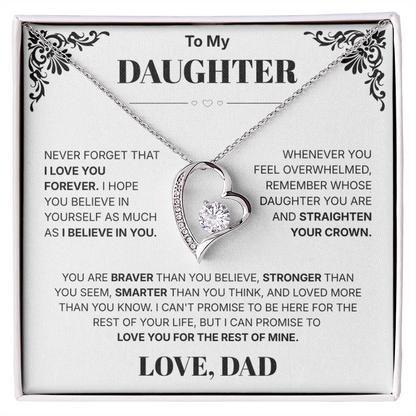 To My Daughter I Love You Forever - Necklace For Daughter From Dad