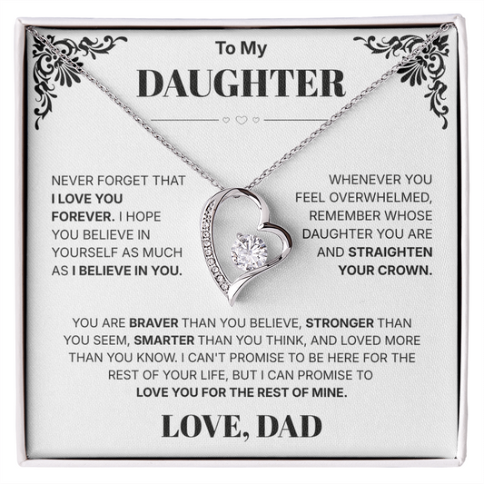 To My Daughter I Love You Forever - Necklace For Daughter From Dad