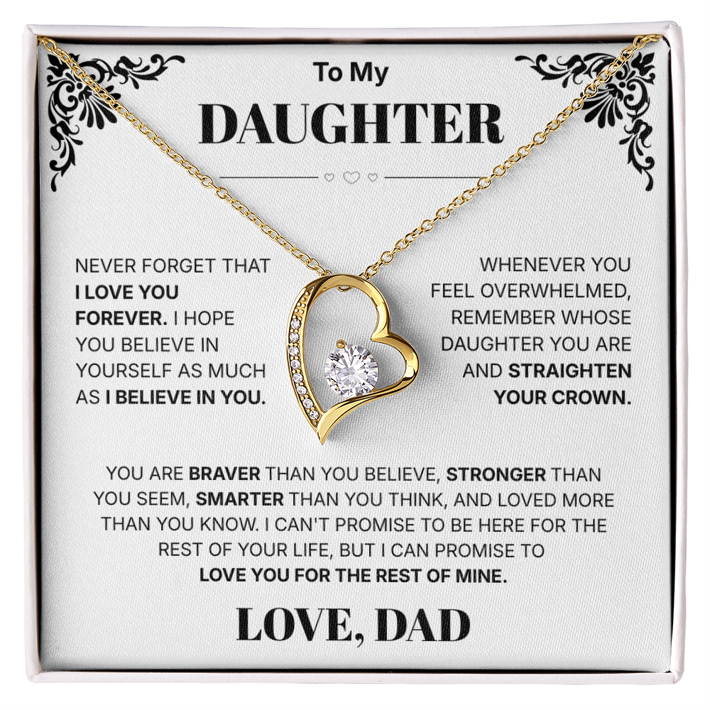 To My Daughter I Love You Forever - Necklace For Daughter From Dad