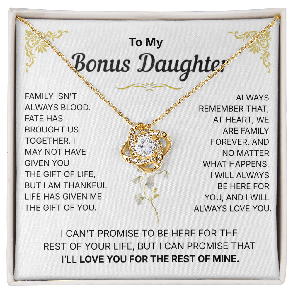 To My Bonus Daughter, We are Family Forever - Necklace For Daughter