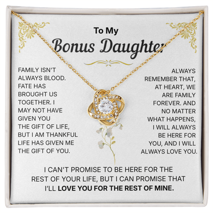 To My Bonus Daughter, We are Family Forever - Necklace For Daughter