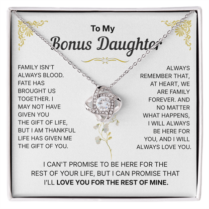 To My Bonus Daughter, We are Family Forever - Necklace For Daughter