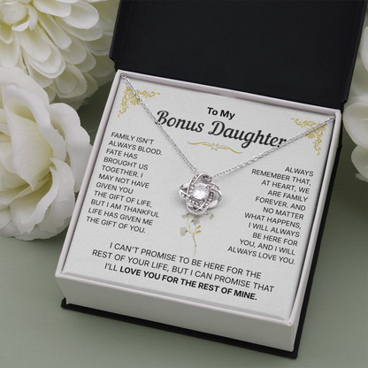 To My Bonus Daughter, We are Family Forever - Necklace For Daughter