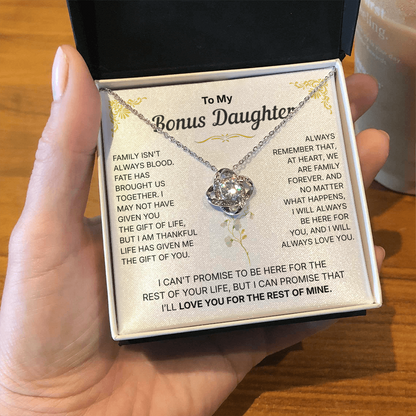 To My Bonus Daughter, We are Family Forever - Necklace For Daughter