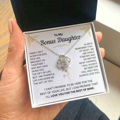 To My Bonus Daughter, We are Family Forever - Necklace For Daughter
