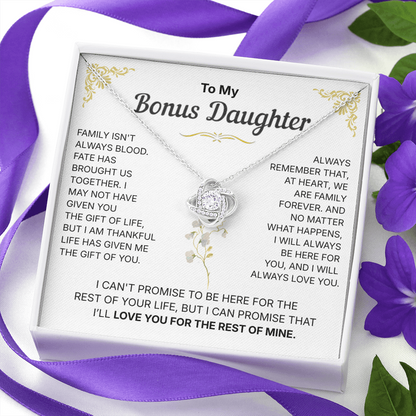 To My Bonus Daughter, We are Family Forever - Necklace For Daughter