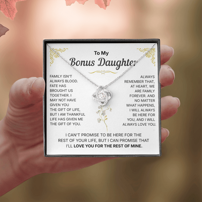 To My Bonus Daughter, We are Family Forever - Necklace For Daughter