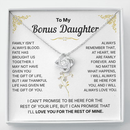 To My Bonus Daughter, We are Family Forever - Necklace For Daughter