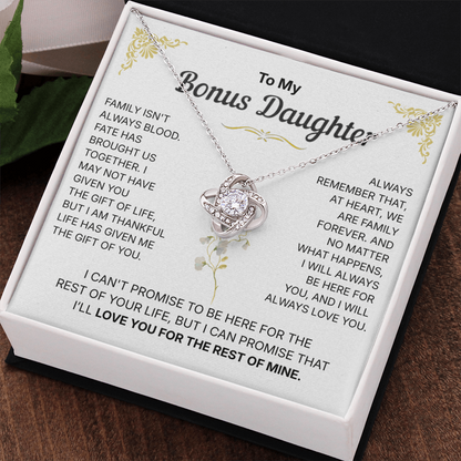 To My Bonus Daughter, We are Family Forever - Necklace For Daughter