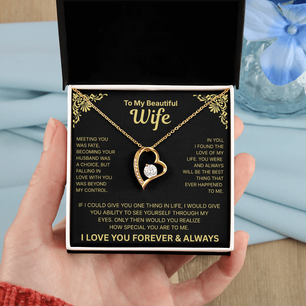 To My Beautiful Wife - Heart Necklace