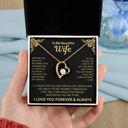 To My Beautiful Wife - Heart Necklace