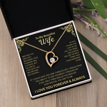 To My Beautiful Wife - Heart Necklace