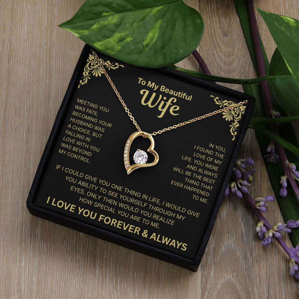 To My Beautiful Wife - Heart Necklace
