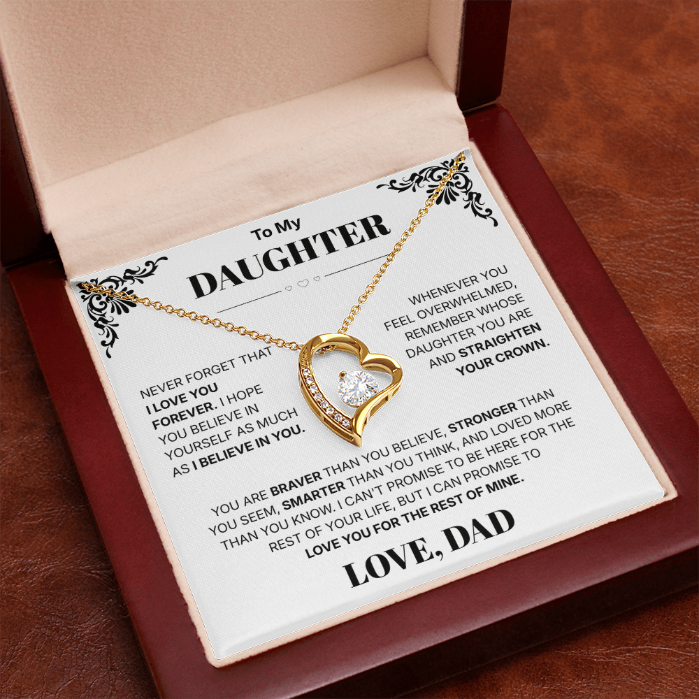 To My Daughter I Love You Forever - Necklace For Daughter From Dad
