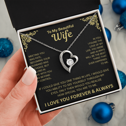 To My Beautiful Wife - Heart Necklace