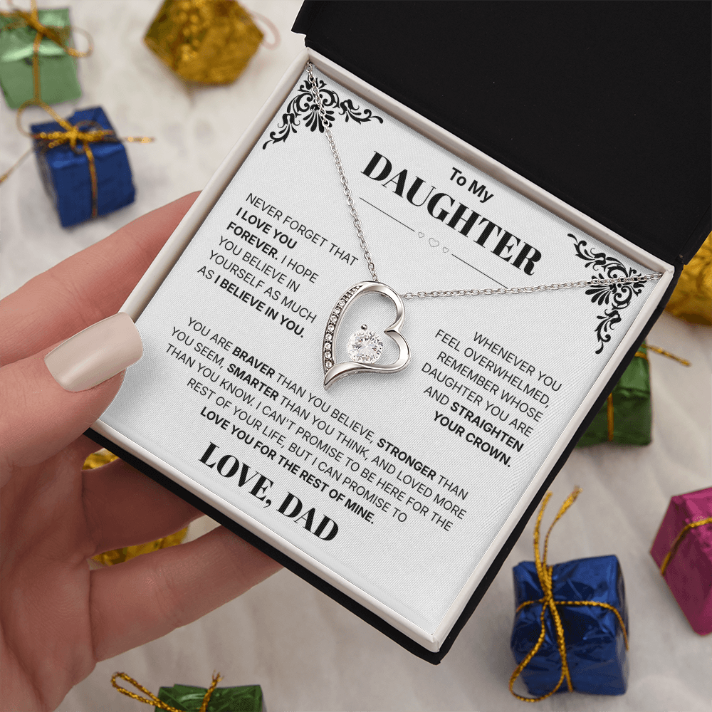 To My Daughter I Love You Forever - Necklace For Daughter From Dad