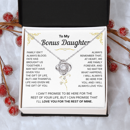 To My Bonus Daughter, We are Family Forever - Necklace For Daughter