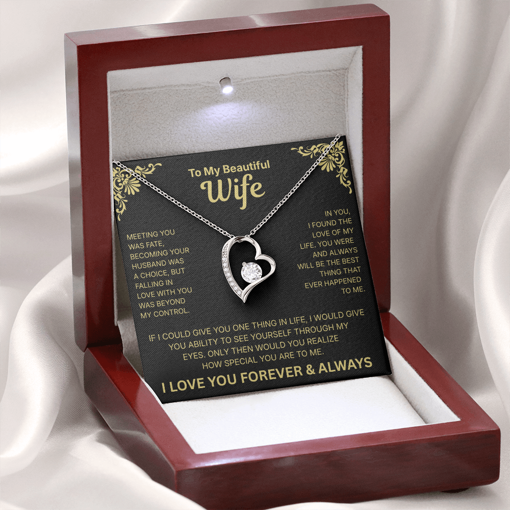 To My Beautiful Wife - Heart Necklace