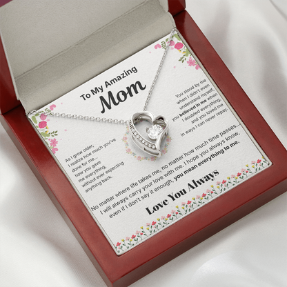 To My Amazing Mom - Heart Necklace Gift