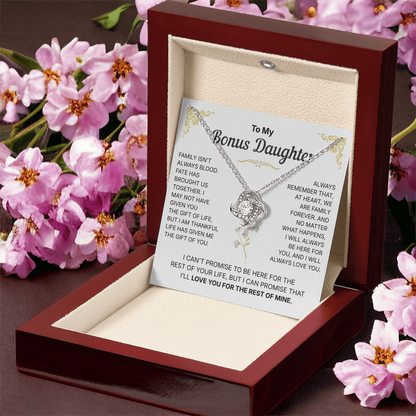 To My Bonus Daughter, We are Family Forever - Necklace For Daughter