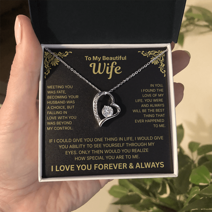 To My Beautiful Wife - Heart Necklace