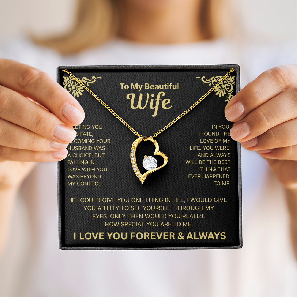 To My Beautiful Wife - Heart Necklace