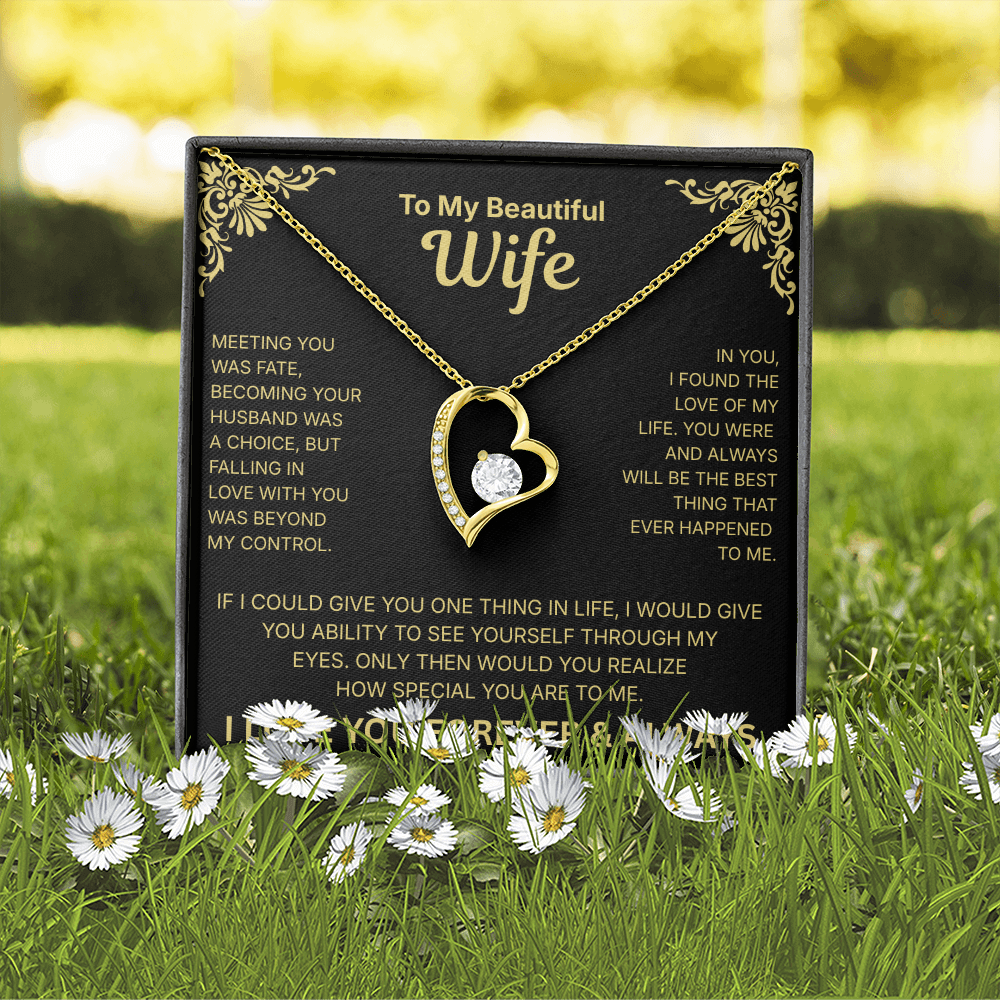 To My Beautiful Wife - Heart Necklace