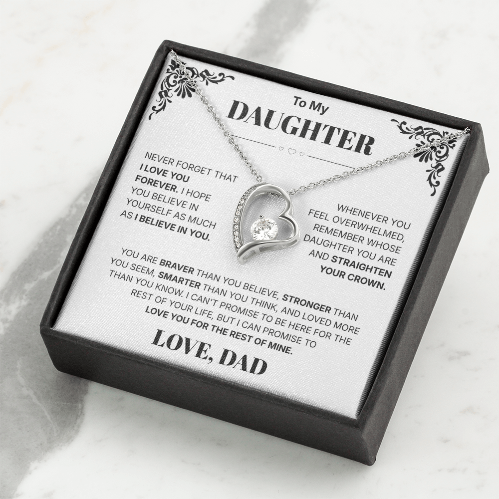 To My Daughter I Love You Forever - Necklace For Daughter From Dad