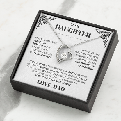 To My Daughter I Love You Forever - Necklace For Daughter From Dad