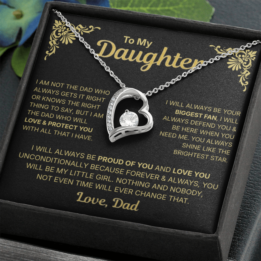 You will Be My Little Girl  - Necklace For Daughter From Dad.