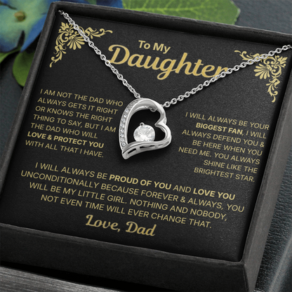You will Be My Little Girl  - Necklace For Daughter From Dad.