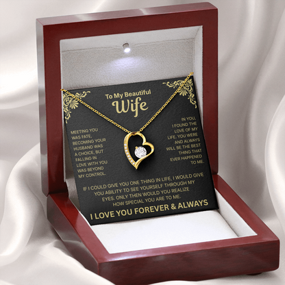 To My Beautiful Wife - Heart Necklace