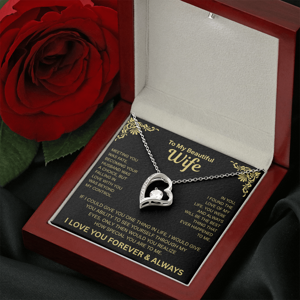 To My Beautiful Wife - Heart Necklace
