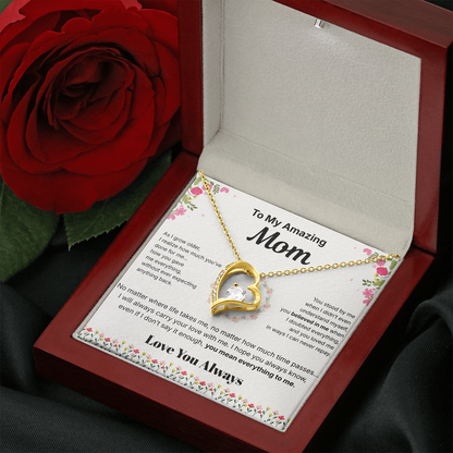 To My Amazing Mom - Heart Necklace Gift