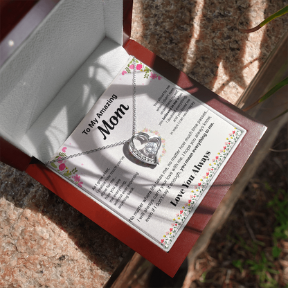 To My Amazing Mom - Heart Necklace Gift